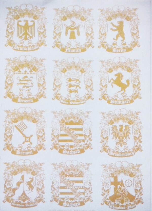 Escudos alemanes falso oro ceramica