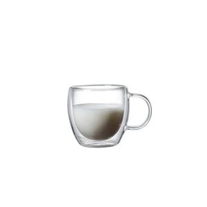 Taza doble vidrio con asa 80 ml