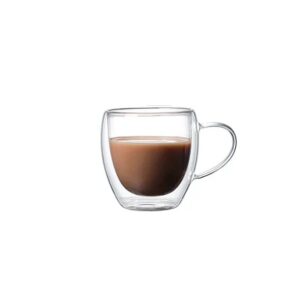Taza doble vidrio con asa 150 ml
